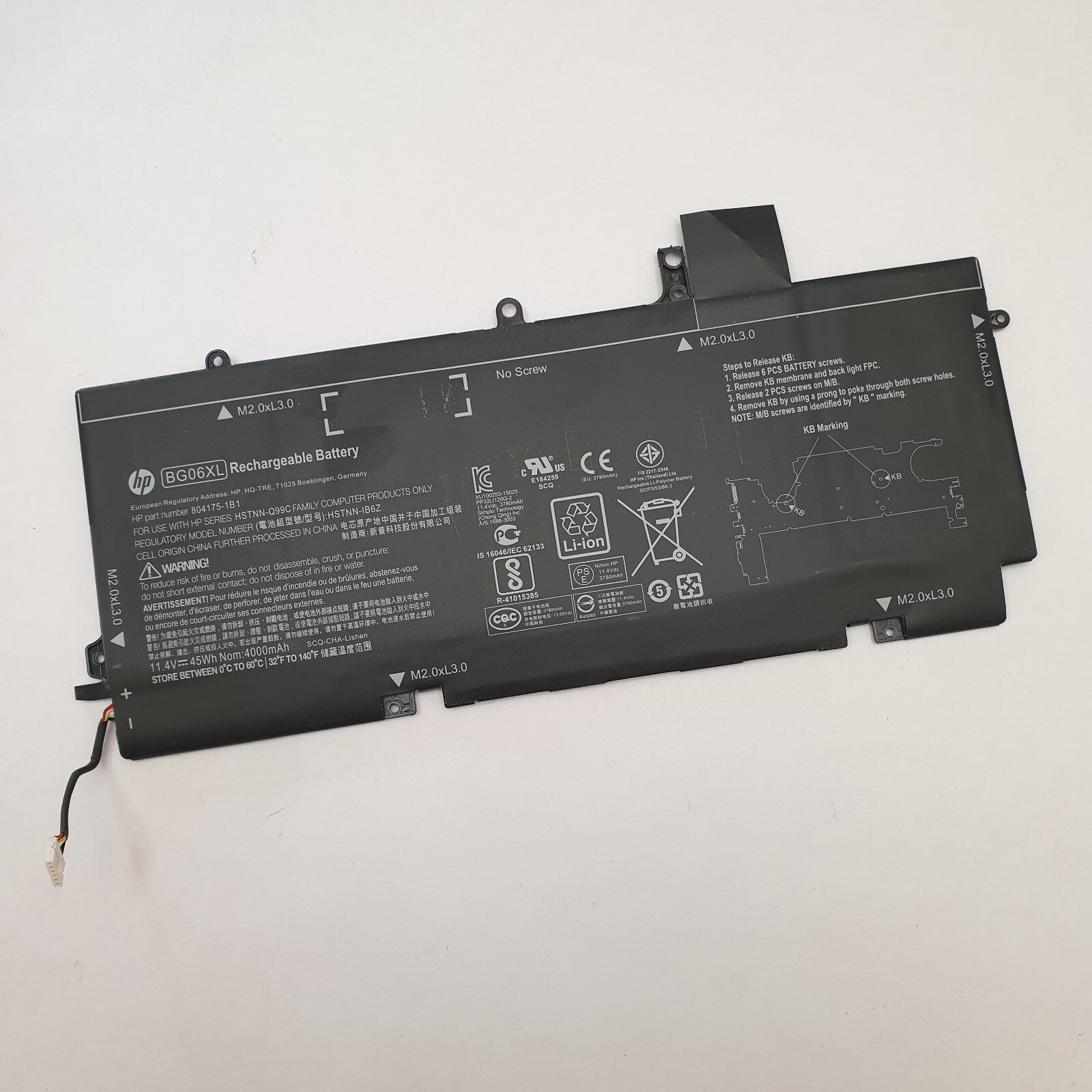 HP EliteBook Folio 1040 G3 Original Akku 3780mAh Li-ion Battery Pack