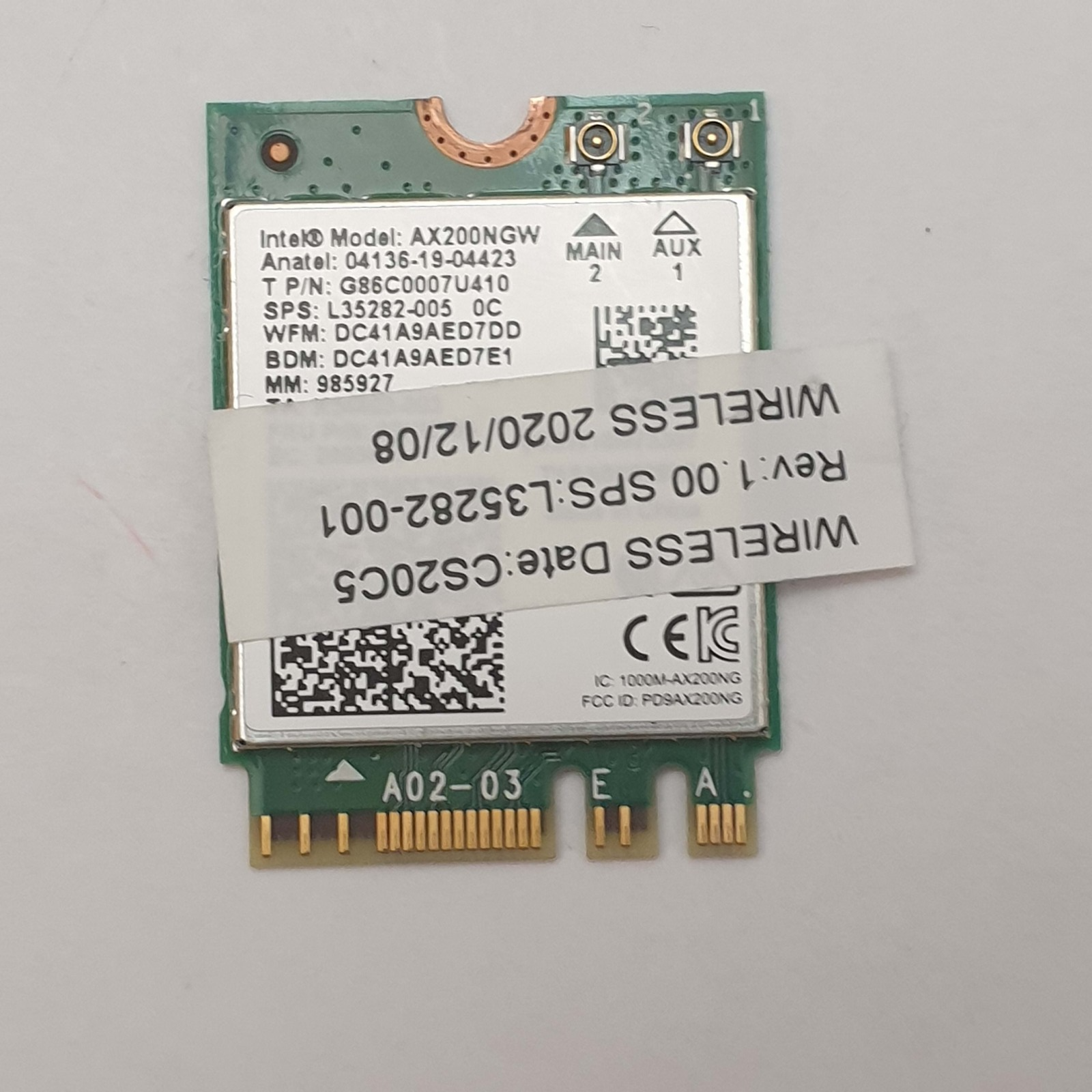 HP EliteBook 845 G7 WLAN Karte Intel AX200NGW WiFi Bluetooth M.2 2230