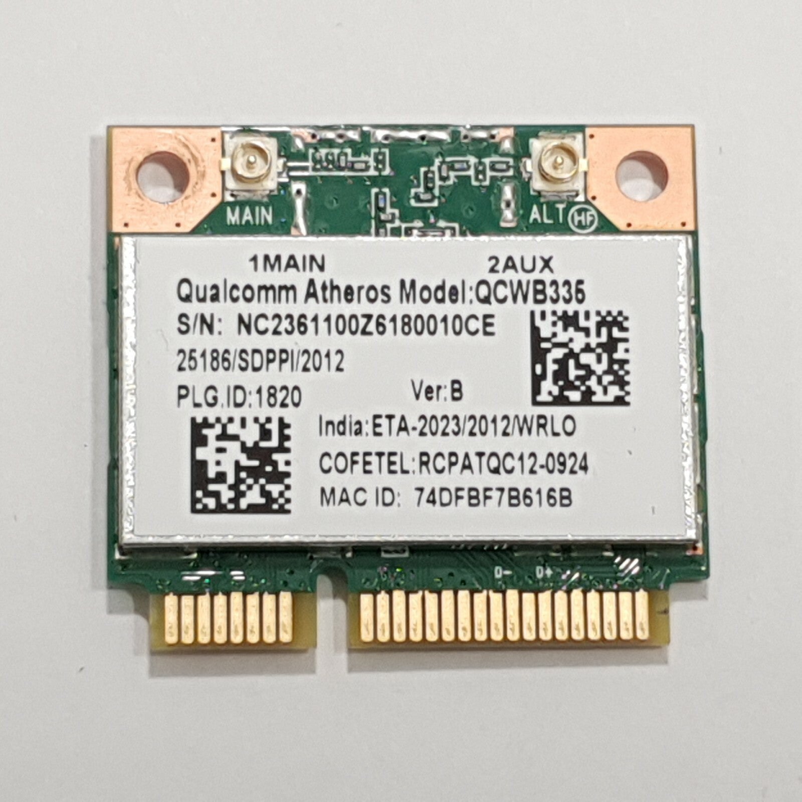 Acer Aspire ES1-520 WLAN Karte Wifi Qualcomm Atheros QCWB335 Wireless Modul