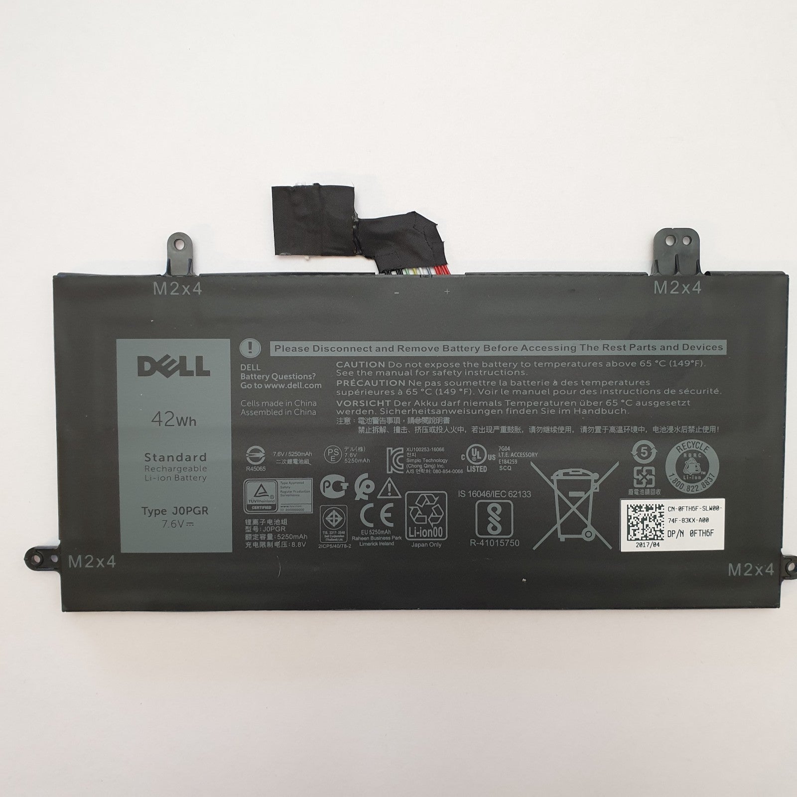 Dell Latitude 5285 Tablet Original Akku 5250mAh Li ion Batterie Battery Pack