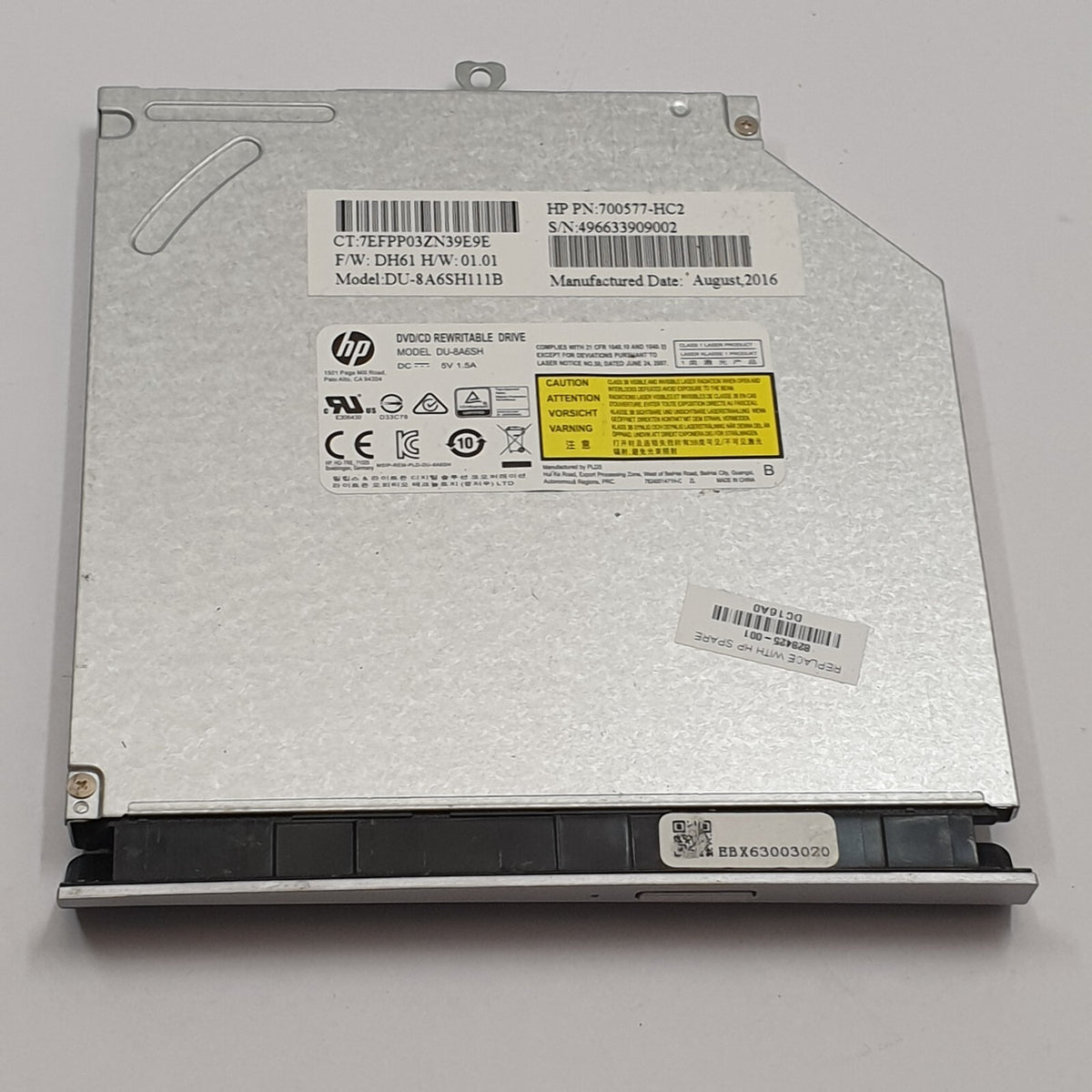 HP ProBook 450 G3 DVD Laufwerk Brenner CD DVD RW Writer Optisches Laufwerk