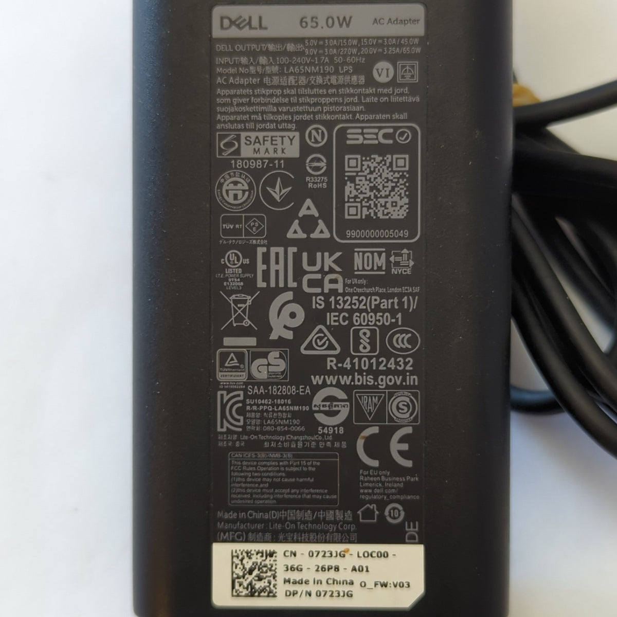 Dell Latitude 5420 Original Dell 65W USB-C PD Netzteil Ladegerät 20V 3,25A – Bild 3