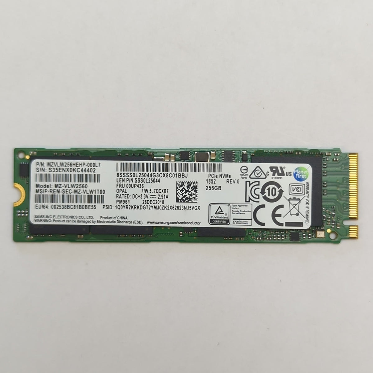 Samsung PM961 256 GB M.2 SSD 2280 NVMe PCIe Internes Solid State Drive