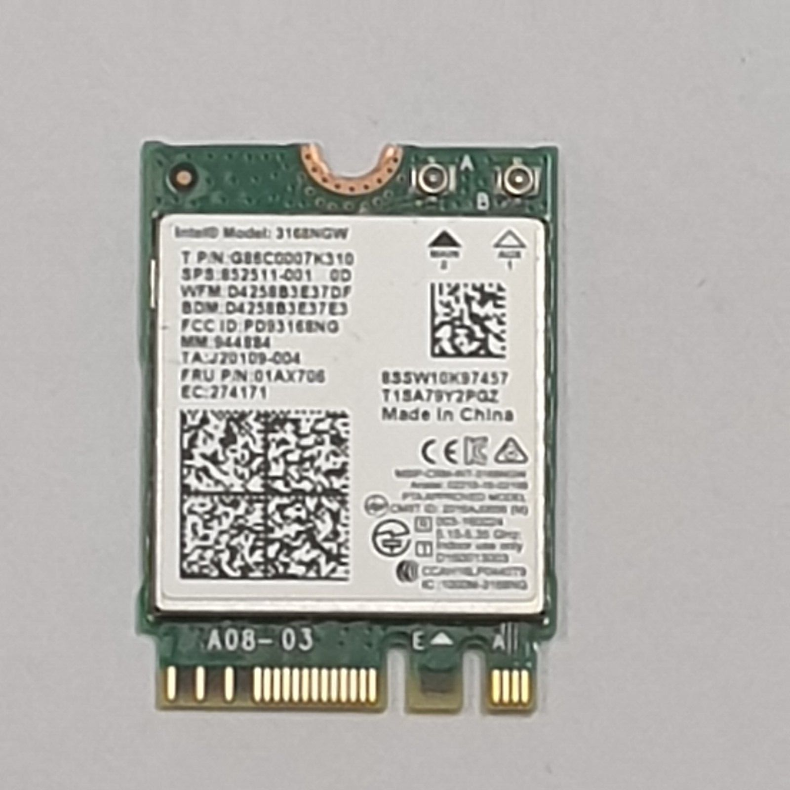Acer Extensa 5240 WLAN Karte Wifi Intel 3168NGW WLAN Karte Wifi Modul