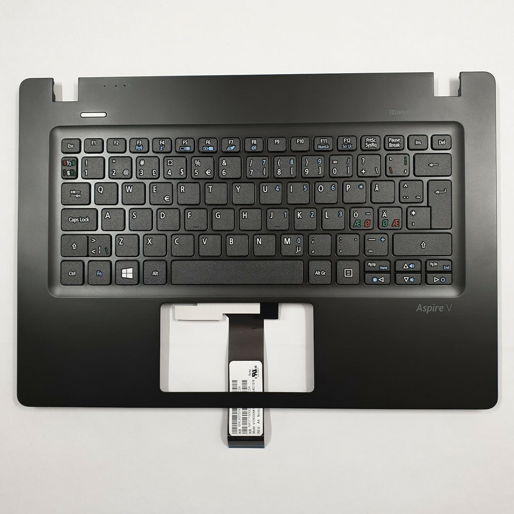Acer Aspire V3-372 Handauflage Tastatur Nordic QWERTY Palmrest Keyboard