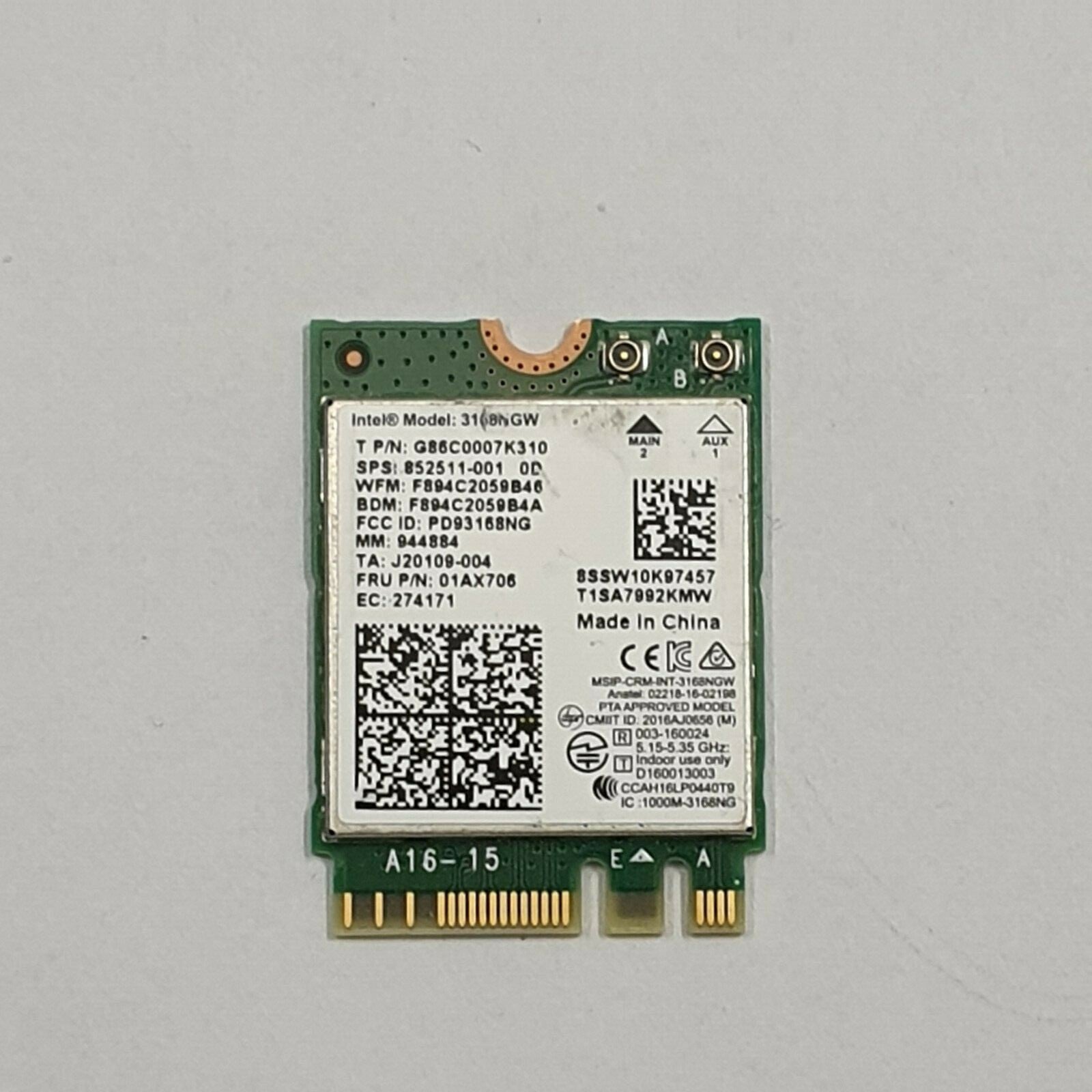 HP 14-bp 14-bp0 WLAN Karte Wifi WLAN Karte Wifi Modul Intel 3168NGW Wireless