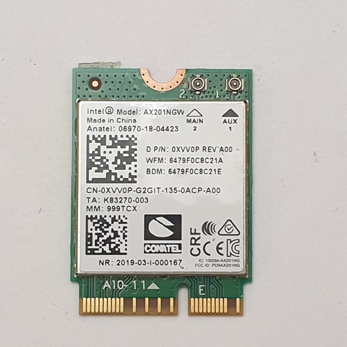 Dell Latitude 5511 WLAN Karte Wireless WiFi Modul Card
