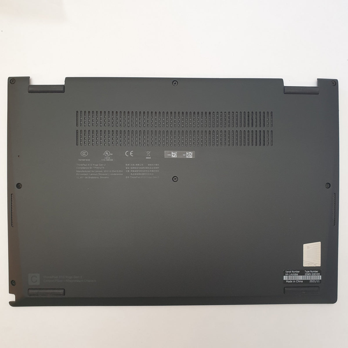 Lenovo ThinkPad X13 Yoga Gen 2 Gehäuse Unterschale Unterteil Bottom Base Cover