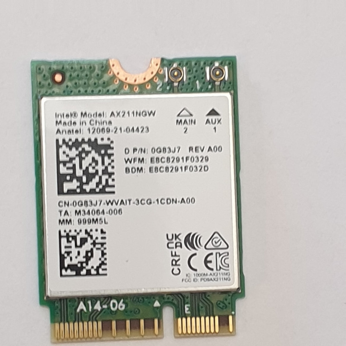 Dell Latitude 5540 WLAN Karte WiFi Wireless Bluetooth Modul Halterung