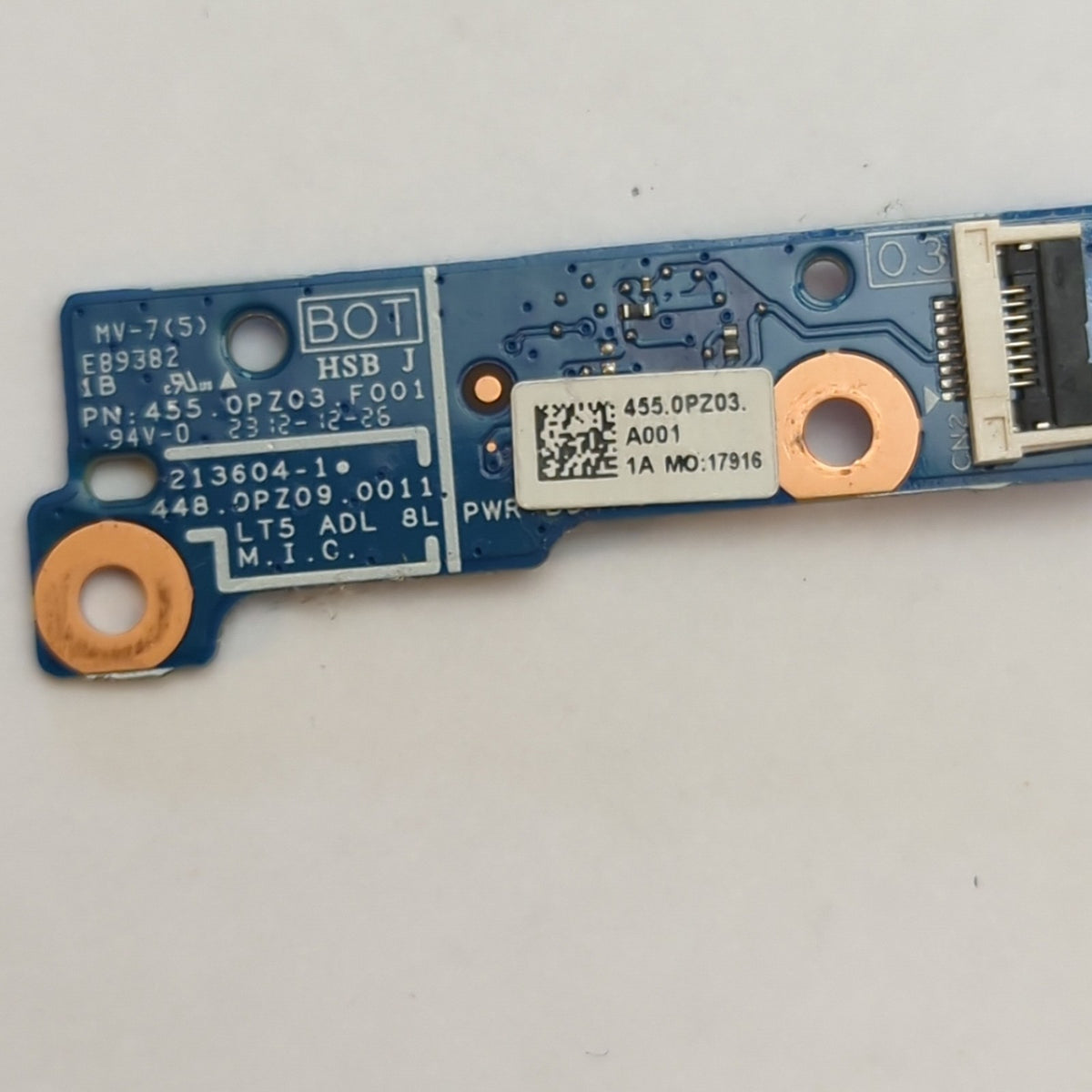 Lenovo ThinkPad L15 Gen 3 Power Button Board Einschaltknopf Platine Schalter