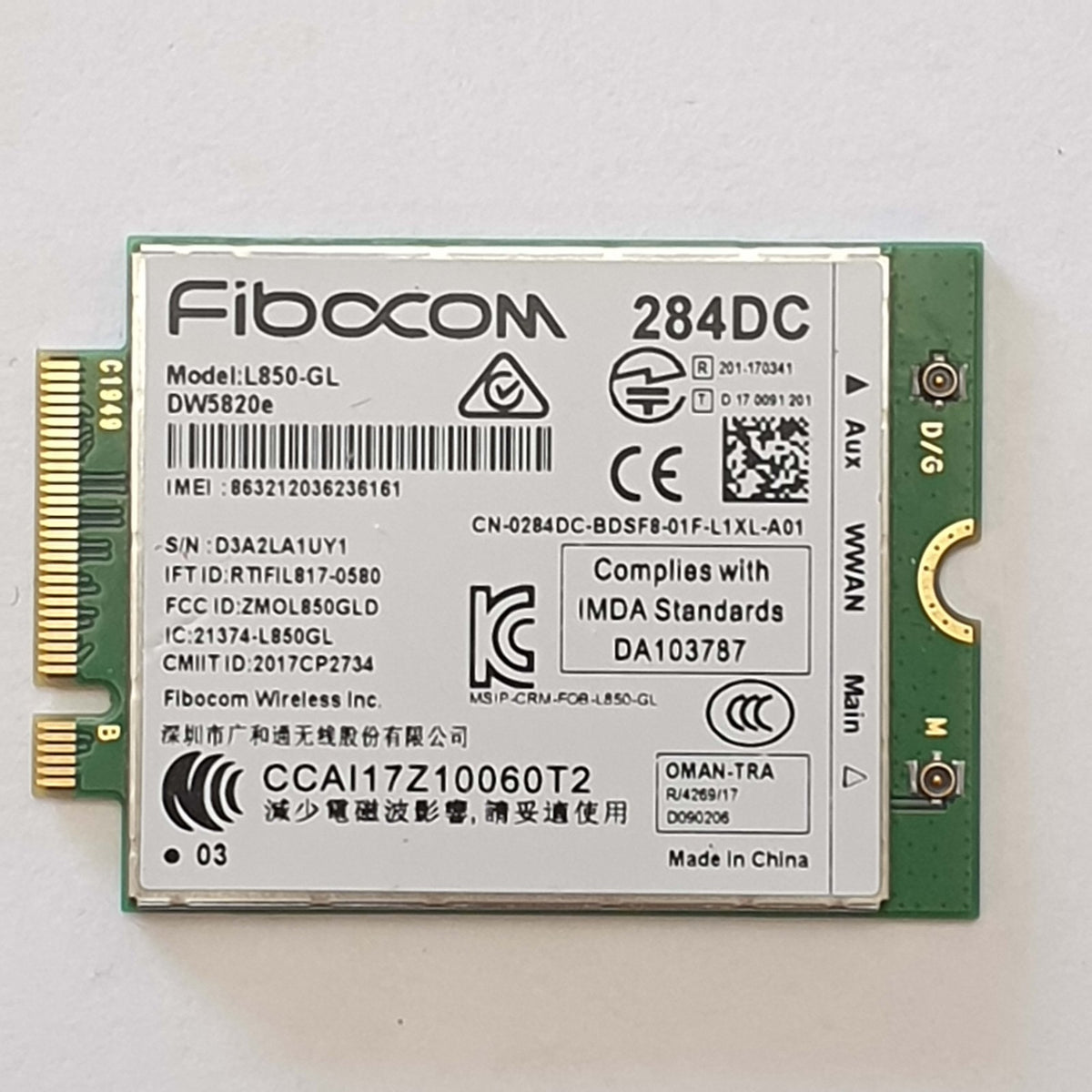 Dell Latitude 5500 Fibocom LTE WWAN Karte M.2 Modul